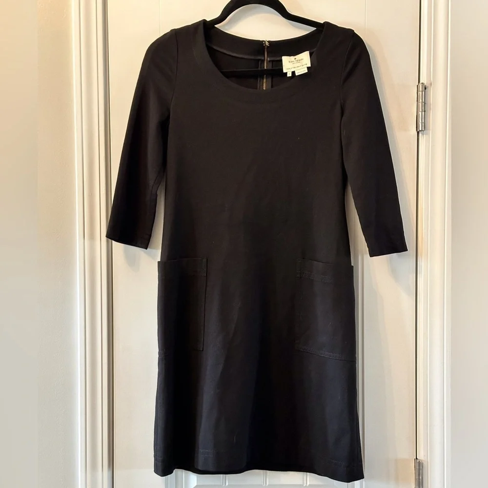 Kate Spade Black Pointe Sheath Pockets Dress Size 2